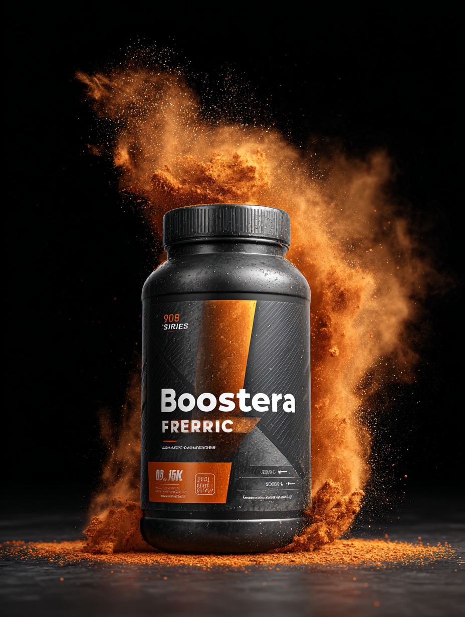 Boostera - supliment natural în capsule pentru îmbunătățirea circulației sanguine și susținerea funcțiilor cardiovasculare, ambalaj modern pe fundal neutru